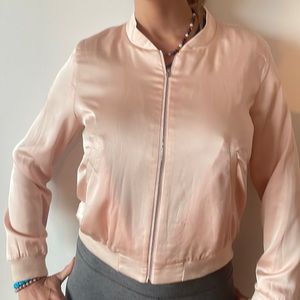 Light bomber pink silky jacket size M